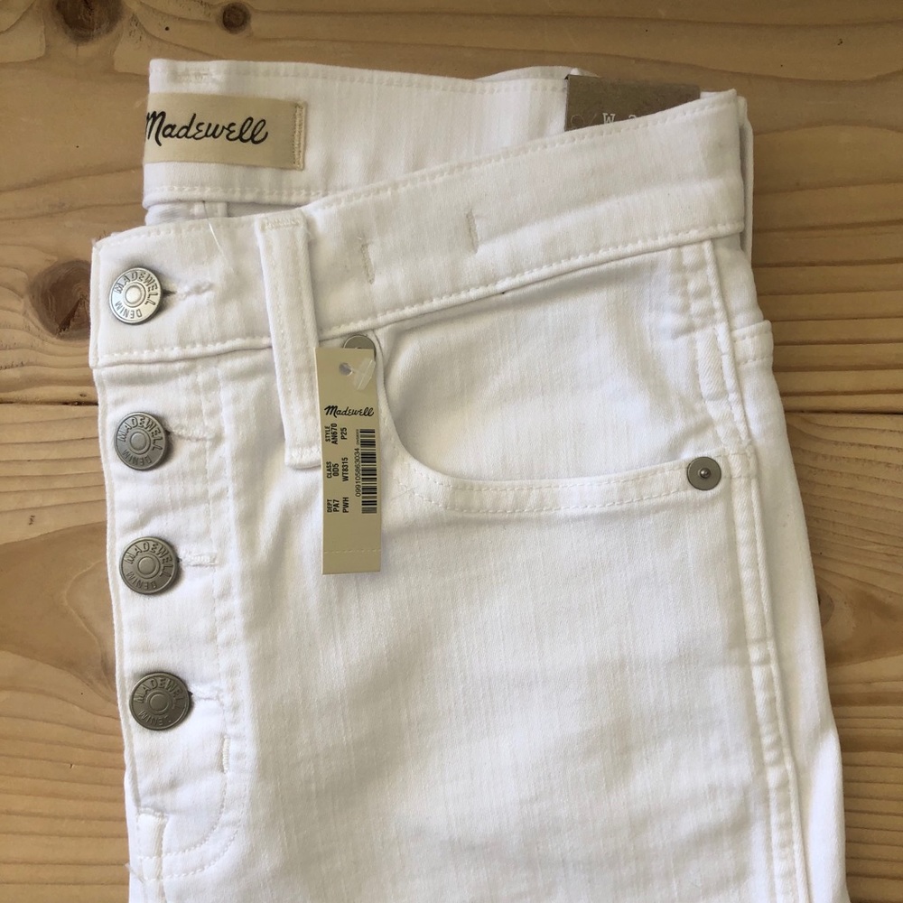 White madewell stovepipe jeans